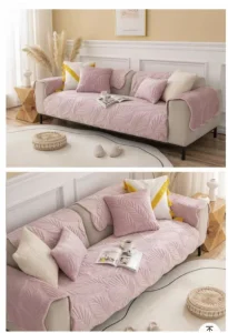 Fundas Mat Sofá 3 Cuerpos 5 Piezas Fácil Colocación Color Rosa - imagen 2