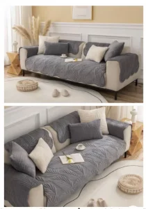 Fundas Mat Sofá 3 Cuerpos 5 Piezas Fácil Colocación Color Gris - imagen 2