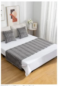 Set Piecera Premium + 2 Fundas Cojín Tipo Piel Suave Color Gris - imagen 2