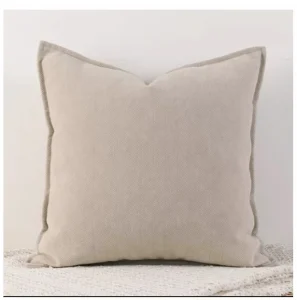 Pack de 2 Fundas de Cojín Chenille Gruesa Dos Lado Color Beige - imagen 2