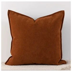 Pack de 2 Fundas de Cojín Chenille Gruesa Dos Lado Color Café - imagen 2