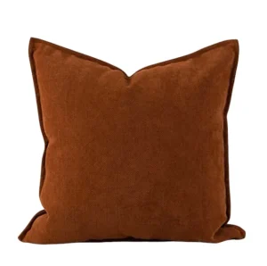 Pack de 2 Fundas de Cojín Chenille Gruesa Dos Lado Color Café