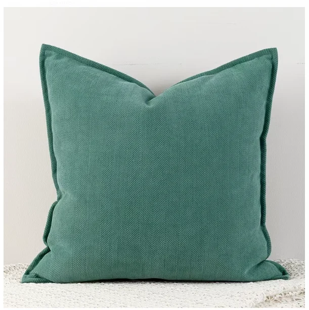 Pack de 2 Fundas de Cojin Chenille Gruesa Dos Lado Color Verde - Angeles del Hogar Chile