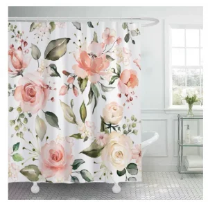 Cortina de Baño Impermeable con Diseños Medidas 180x180 cm Rosas
