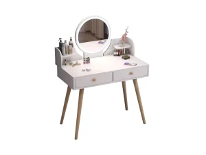 Mesa De Noche Maquillador Peinadora Con 2 Cajones Y Espejo - Angeles del Hogar Chile