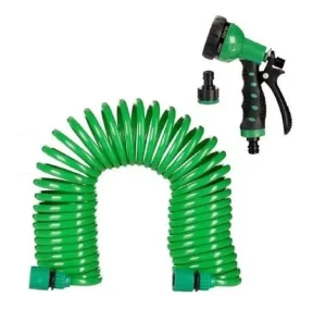 Manguera Espiral Expandible Hogar Casa Jardin 15 Mts Color Verde - Angeles del Hogar Chile