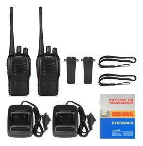 Pack 2 Radio Transmisor Walkie Talkie Baofeng BF-888S 100V/240V