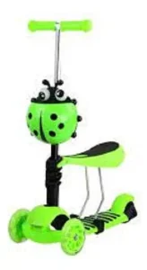 Monopatín Scooter 5 en 1 Mariquita con Luces Color Verde - imagen 3
