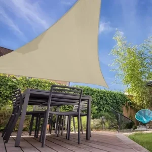 Toldo Vela Triangular Malla Sombra Color Kaki