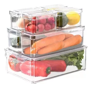 Organizador Refrigerador Cocina Set 7 Contenedores con Tapa