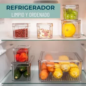 Organizador Refrigerador Cocina Set 7 Contenedores con Tapa - imagen 2