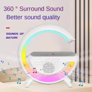 Cargador Inalambrico Parlante Bluetooth Lampara Usb Radio Color Blanco - Angeles del Hogar Chile