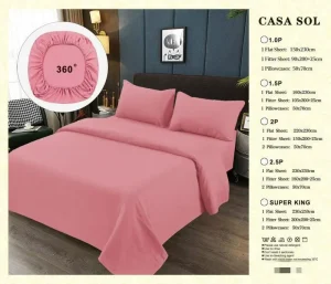 Set de Sábanas + Funda de Almohada Color Rosado