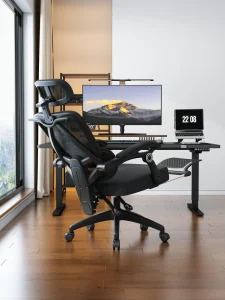Silla de Oficina Ergonómica Reclinable de Malla en Color Negro - imagen 2