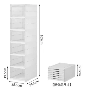 Caja de Zapatos Plegable con Instalación Integrada en Color Blanco - imagen 2