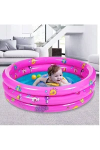 Piscina Inflable para Niños 3 Anillos 120 cm Rosa - imagen 2
