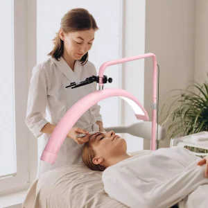 Lámpara Luz LED Media Luna Profesional con Soporte Color Rosa - imagen 4