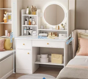 Mueble Tocador Con Espejo Blanco - Angeles del Hogar Chile