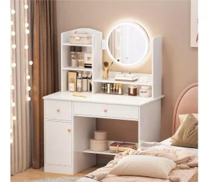 Mueble Tocador Con Espejo Blanco - Angeles del Hogar Chile