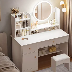 Mueble Tocador Con Espejo Blanco - Angeles del Hogar Chile
