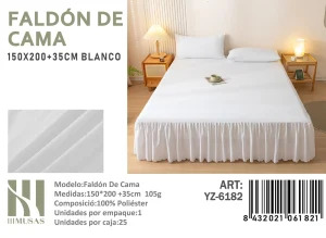 Faldon para cama 2 plazas Color Blanco - Angeles del Hogar Chile