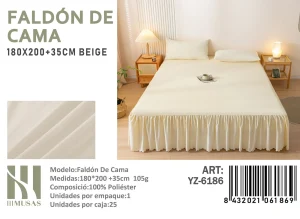 Faldón para cama Tamaño King Color Beige - imagen 2
