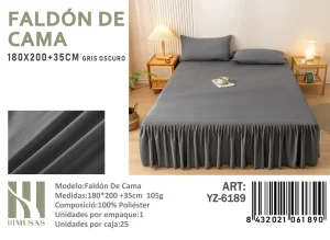 Faldón para cama Tamaño King Color Gris - imagen 2