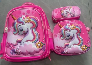 Set de Mochila Niños Escolar Diseño Unicornio Rosa - imagen 2