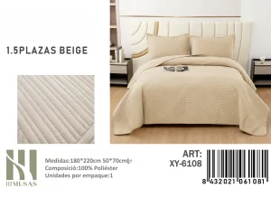Cubrecama Quilt de Verano Plaza y media Texturizado XY-6108