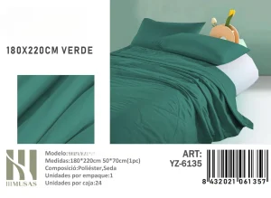 Plumón Unicolor plaza y media medidas 180x220 cm YZ-6135 verde