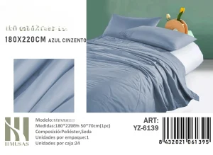 Plumón Unicolor plaza y media medidas 180x220 cm YZ-6139 azul