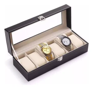 Caja Organizador para 6 Relojes en color Negro