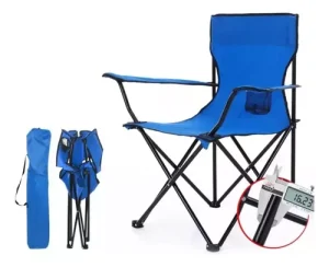 Silla Plegable de Playa Camping Pesca Picnic Azul Eléctrico