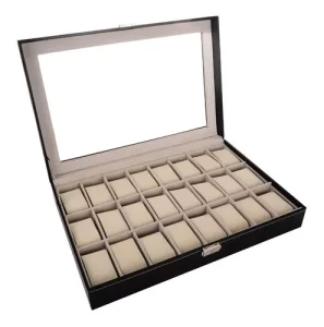 Caja Organizador para 24 Relojes en color Negro - imagen 2