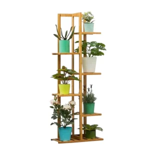 Soporte de bambú 6 niveles para plantas de interiores o exteriores