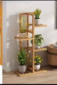 Soporte de bambú 4 niveles para plantas de interiores o exteriores - imagen 2