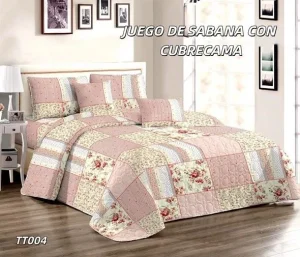Cubrecama Quilt de Verano más Juego de Sábanas