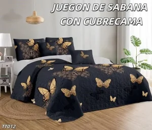 Cubrecama Quilt de Verano más Juego de Sábanas