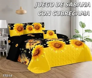 Cubrecama Quilt de Verano más Juego de Sábanas