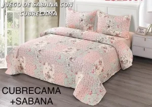 Cubrecama Quilt de Verano mas Juego de Sabanas 2 Plazas - Angeles del Hogar Chile