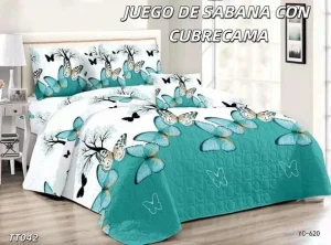 Cubrecama Quilt de Verano más Juego de Sábanas