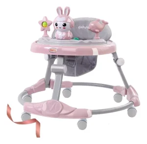 Andadera para Bebé plegable con Juguetes didácticos en color rosa