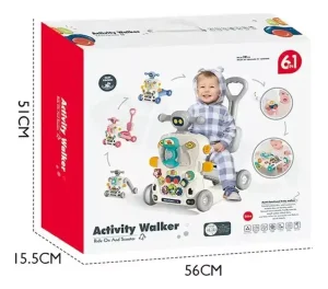 Andador Caminador Scooter Bebé Musical Multifuncional 6 en 1 Celeste - imagen 4