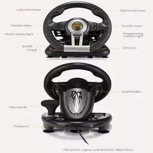 Volante Timon para Juegos 3 por 1 Palanca Pedales Pxn V3 Pro Negro - imagen 5