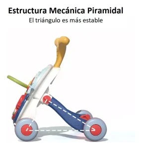 Corre Pasillo Caminadora Mesa Primero Pasos Musical 2 en 1 Color Azul - imagen 3