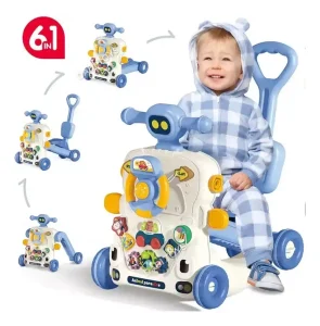 Andador Caminador Scooter Bebé Musical Multifuncional 6 en 1 Celeste - imagen 5
