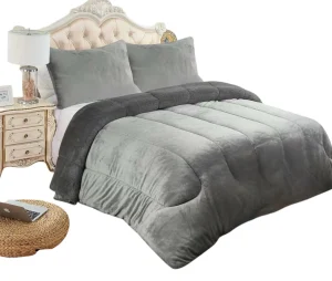 Cobertor de Invierno Plush con Chiporro color Gris