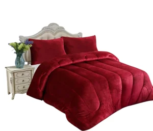 Cobertor de Invierno Plush con Chiporro color Burdeo