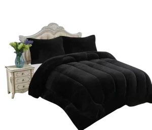 Cobertor de Invierno Plush con Chiporro color Negro