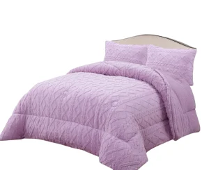 Plumón de invierno Trenzado con chiporro King Color lila